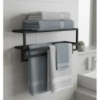 TLF Interieurs Handoekenrek Dakota | Medium | Zwart | B75xD25x H30 cm | Gepoedercoat staal