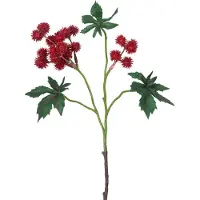 Easyplants | Kunsttak Ricinus 43 cm wijnrood | Zijde | Nepbloemen | rood | Onderhoudsvrij | Kant-en-klaar