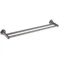 Adema Rise Dubbele Handdoekrek - 60 cm - passend bij Grohe Brushed Hard Graphite