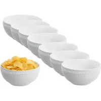 Vessia Snackschaaltjes - wit - 16x stuks - D15 cm - keramiek - chips / nootjes - 500 ml