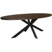 Lizzely Garden & Living Eettafel ovaal melamine 210cm Tommy eiken zwart ovale tafel