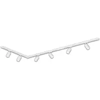 Briloner RAIL 230 V railsystem, wit, 6 spots 2,25 m hoekaansluiting Rail, dimbaar, wit / opaal, Woon-/ Eetkamer, metaal, Modern