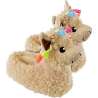 Sock Snob Kinderen / kinderen pluche 3d lama hoofd pantoffels - Beige