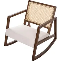 Beliani LEIDY - Schommelstoel - Bruin/Lichtbeige - Stof