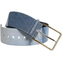 Dolce&Gabbana Twee Kleurige Blauwe Denim Gouden Metalen Gesp Riem