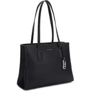David jones schoudertas met dubbele handgrepen, saffiano leer, 2 compartimenten, metalen bedel