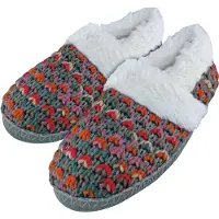 Dunlop - Dames Schattige Fluffy Pluche Winter Warme Luxe Comfort Gehaakte Huisslippers