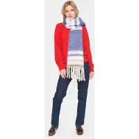 Saint tropez Sjaal 'AlbertiSZ' blauw gemêleerd / bruin gemêleerd / wolwit