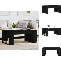 The Living Store - Salontafel - Zwart - Eiken - 102 - x - 55 - x - 42 - cm - Bewerkt - hout