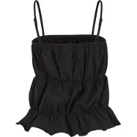 Urban Classics Top - Ladies Tiered Cami Top - XS tot XL - voor Vrouwen - zwart - Maat XS