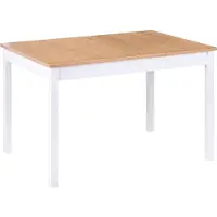 Beliani HOUSTON - Uitschuiftafel - Lichtbruin/Wit- 120/150 x 90 cm - Hout