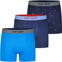 Happy Shorts Boxershorts ' Jersey ' blauw / donkerblauw
