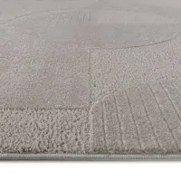Muratap Vivant japandi abstract rond vloerkleed laagpolig beige- 240 cm rond