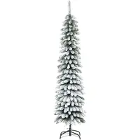 HOMCOM Kerstboom Kunststof, Metaal Ø46 x 180H cm Groen+Wit
