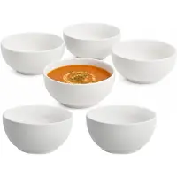 Vessia Soepkommen Ivory - wit - 12x stuks - 15 x 6.5 cm - keramiek - kommetjes / schaaltjes - 500 ml - stapelbaar