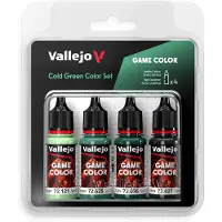 Vallejo Hobbyverf Acrylverf - 72383 Game Color - Cold Green Color Set - Acryl Set Verf set - 4x 18 ml