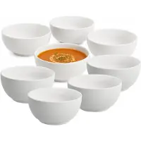 Vessia Soepkommen Ivory - wit - 16x stuks - 15 x 6.5 cm - keramiek - kommetjes / schaaltjes - 500 ml - stapelbaar