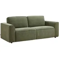 Vente-unique Driezitsslaapbank express in groene stof MOTETO