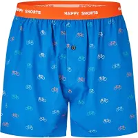 Happy Shorts X heren wijde boxershorts fiets print blauw
