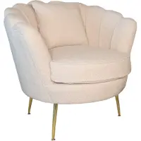 Lizzely Garden & Living Fauteuil zitbank 1 persoons stoel Belle teddy wit