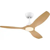 Philips LED-ventilator Olas, Ø 132 cm, bruin/wit, CCT dimbaar, wit / opaal, Woon-/ Eetkamer, Kunststof, Modern