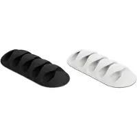 DeLOCK Cable Holder with 5 feed-throughs self-adhesive Set 6 pieces black / white