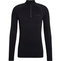 Falke Maximum Warm High Zip Neck sneldrogend functioneel materiaal functioneel shirt met lange mouwen heren zwart - maat M