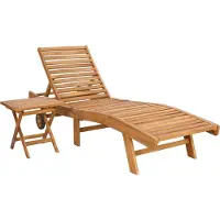 vidaXL Ligstoel 2 pcs Massief Teakhout Bruin