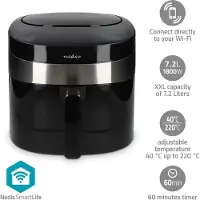 Nedis heteluchtfriteuse 7,2 l timer: 240 min aantal vooringestelde programma's: 8 digitaal zwart 1800 W