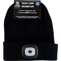 Sock Snob Gebreide wintermuts voor heren met led-gloeiend licht - Zwart