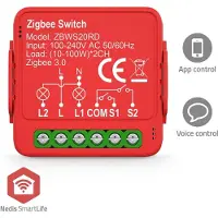 Nedis Slimme inbouwmodule | Dubbele schakelaar | Zigbee | 2x100W