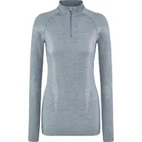 Falke Wool-Tech Zip Neck sneldrogend wol functioneel functioneel shirt met lange mouwen dames grijs - maat XS