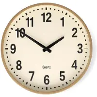 Nedis Wandklok | Diameter: 300 mm | Kunststof | Stille beweging | Hout