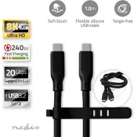 Nedis USB 3.2 Gen 2 kabel USB-C Male naar USB-C Male zwart - 240 W - 20 Gbps - 1.00 m