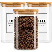 Vivalto Voorraadpot Essentials - 3x - keuken - glas - 1,2 Liter - luchtdichte deksel