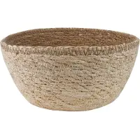 vidaXL Plantenpot met handvatten 2 st Wit Ø 22 x 20 cm 100% Zeegras
