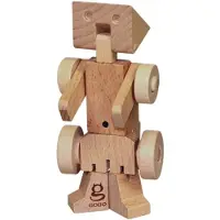 Primi Passi houten speelgoed transformeer robot shovel voor kinderen.