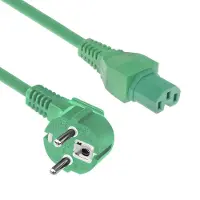 ACT AK5319 230V Stroomkabel Schuko CEE7/7 Male (Haaks)/C15 | Groen | 2 meter