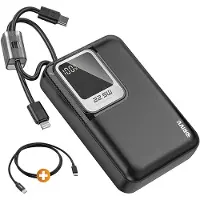 Drivv. Powerbank 20.000 mAh - Met Ingebouwde 8 pin & USB C Kabel - Inclusief 60W Oplaadkabel - 22.5W Snellaadfunctie - USB / USB C - Noodpakket