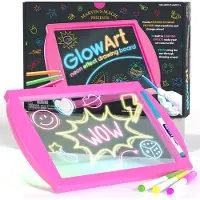 Marvins Magic - Glow Art Unique Craft Kit - Light Up Kids Art Set - Inclusief tekenbord met neoneffect met ingebouwde standaard en 4 fluorescerende