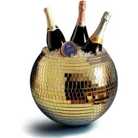 Mikamax Disco Ball Ice Bucket ø27cm - Goud - Goude Disco Ball IJsemmer