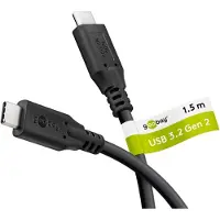 Goobay USB-C kabel | USB3.1 10 Gbps | PD 60W | 4K 60Hz | zwart | 1,5 meter