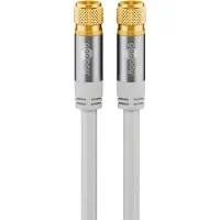 Goobay F (m) - F (m) coaxkabel | 135 dB | koper | recht | verguld | wit | 3 meter