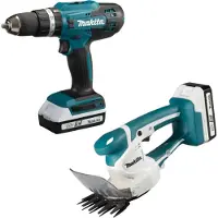 Makita DK18B56Y 18V Klopboor-/schroefmachine HP488D + Grasschaar UM110D | 2 x 1.5 Ah + lader - DK18B56Y