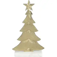 Mica Decorations Decoratie boom champagne - l18xb7xh32cm - Aluminium, Marmer - Champagne