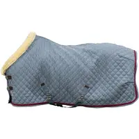 Kentucky Horsewear Horsewear - Showdeken denim met gevlochten toum bordeaux 130-6'0 160 gram