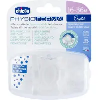 Chicco PhysioForma Crystal siliconen fopspeen, kalmerend, voor baby's van 16-36 maanden, 2 stuks.