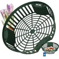 KOTARBAU Bloembollenmand, ⌀ 265 mm, Groen, Plantenmand Voor Bloembollen, Bollenmanden Rond, Kweekmand van Kunststof, Bloembollen Schaal