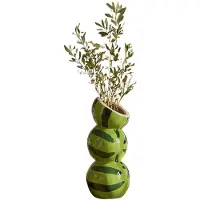 Atmosphera Bloemenvaas Fruity - watermeloen - groen - keramiek - 9 x 20 cm - fruitvaas watermeloen