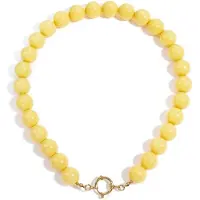 Yehwang Big Beady Babe Charm Ketting | RVS & Acryl | Geel | Kralen Ketting | Beste cadeau voor haar